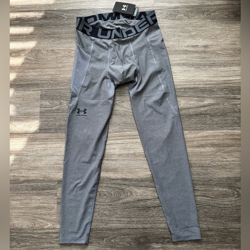 Under Armour Gray Compression Tights with Black Waistband